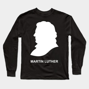 A silhouette of the Christian reformer and theologian Martin Luther Long Sleeve T-Shirt